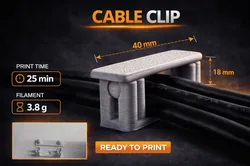 Desk - Cable Clip - Cable Management - Free 3D Print Model