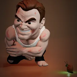 Men versus Gorilla (Man and snail)