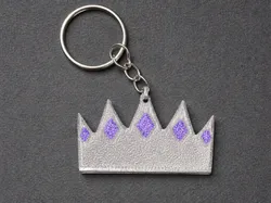 Silver princess crown keychain - Free 3D Print Model