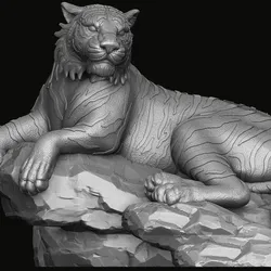 Tiger Statue 3D Print Model