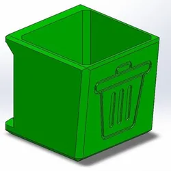 Wall Mounted Trash Can of Somewhat Cubic Shape