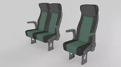 Bus and Train Seat Passenger Rigged 3D model