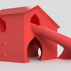 Hamster house with slide