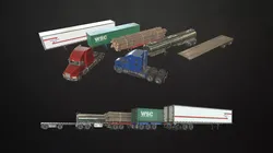 Semi Truck Collection Low-poly 3D model