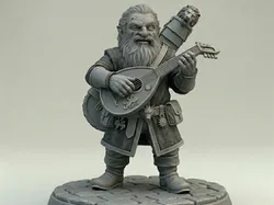 Gnome Bard - Free 3D Print Model