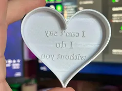 Heart shaped cookie cuttier with text  - Free 3D Print Model