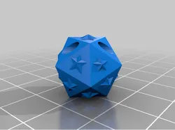 Icosahedron Keychain with Star Covering