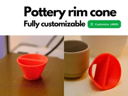Pottery rim cone (customizable) - Free 3D Print Model