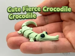 Cute Articulated Fierce Crocodile - Free 3D Print Model