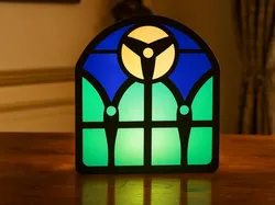 "Stained Glass" Table Lamp – Artistic Design - Free 3D Print Model