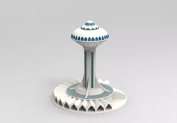 3D Design of the Khobar Water Tower 3D print model