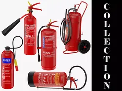 5 Fire Extinguishers Collection 3D model