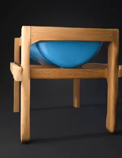 blue plastic tub on wooden stand with visible screws and frame