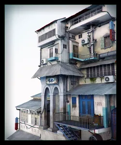 Building with stairs and balconies 3D model