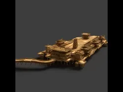 Chinese ancient palace house  Low-poly 3D model