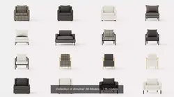 Collection of Armchair 3D Models -  3D Model Pack