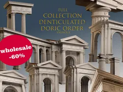 Denticulated Doric order  Vignola full collection 3D Model Pack