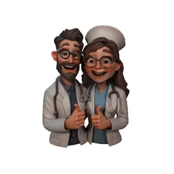Doctor With Nurse Health Care 3D Model