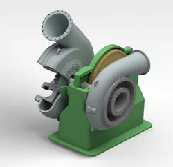 Integrally geared Compressor 2 stages CUT-OUT model 1/8 size