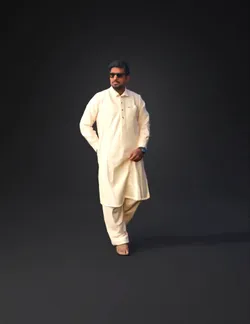 man wearing white kurta pajama on rooftop