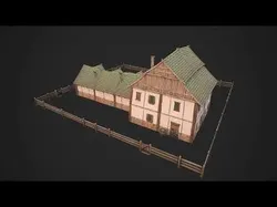 Medieval Stable Farm House Low-poly 3D model