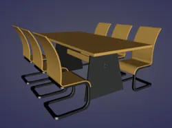 Moderner Konferenztisch mit Stühlen – 3D-Modell (2000×1000×750 mm)