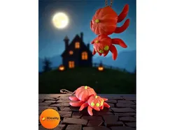 Pumpkin spider keyring