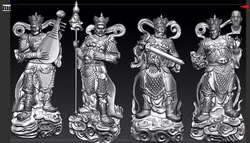 Sculpture of the Four Heavenly Kings 3D print model