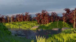 Valley Scene Low-poly 3D model
