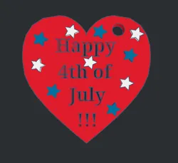 Happy 4th of July Keychain