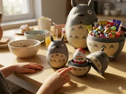 Totoro Easter nesting doll - Free 3D Print Model