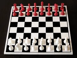 Chess pieces with board