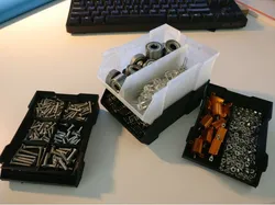 Stackable Box V4 full / half height with split variants + trays with various splits