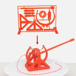 3D-printable Davinci catapult gift card