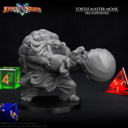 Tortle Master Monk Miniature - Pre-Supported