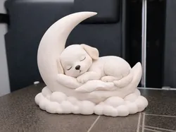 Sleeping dog on a moon - Free 3D Print Model