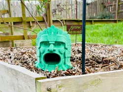 Aztec Stone Head Toad House - Outdoor Toad Home - Free 3D Print Model