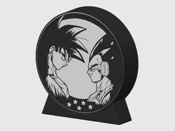 Goku & Vegeta B&W LIGHTBOX - Free 3D Print Model
