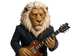Lion playing guitar - Free 3D Print Model