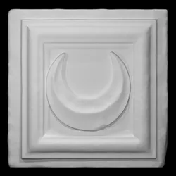 Floor tile with moon in relief