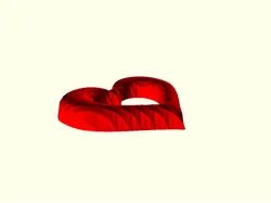 Hollow heart, flat on one side
