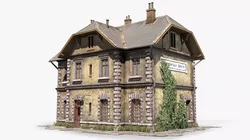Abandoned Railroad Station House Low-poly 3D model
