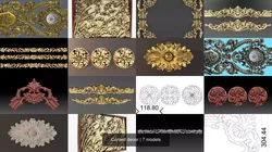 Carved decor 3D Model Pack