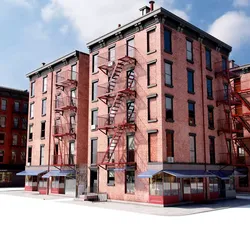 Chicago brick building Low-poly 3D model