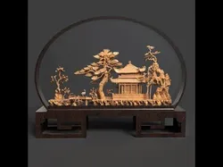 Chinese carved cork display stand  Low-poly 3D model
