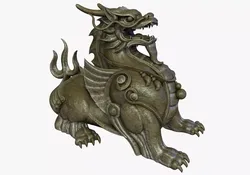 Chinese Supernatural Beast Pixiu Low-poly 3D model