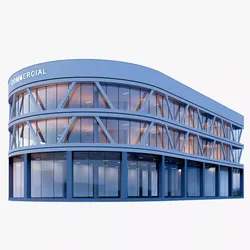 Commercial building mall Low-poly 3D model