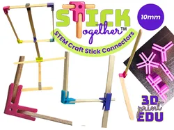 Conectores de Palitos de Manualidades STEM "Stick Together" de 10 mm - Modelo de impresión 3D gratuito