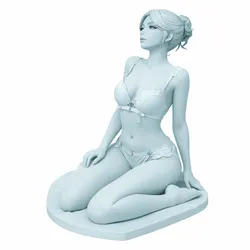 Elegant Female Lingerie Statue Miniature 3D Printable STL.