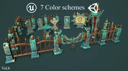 Fantasy cemetery 2 Low-poly 3D model